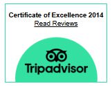 2014 Certificate of Excellence by TripAdvisor