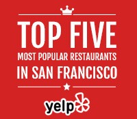 Top 5 Most Popular<br />Restaurants in SF by Yelp
