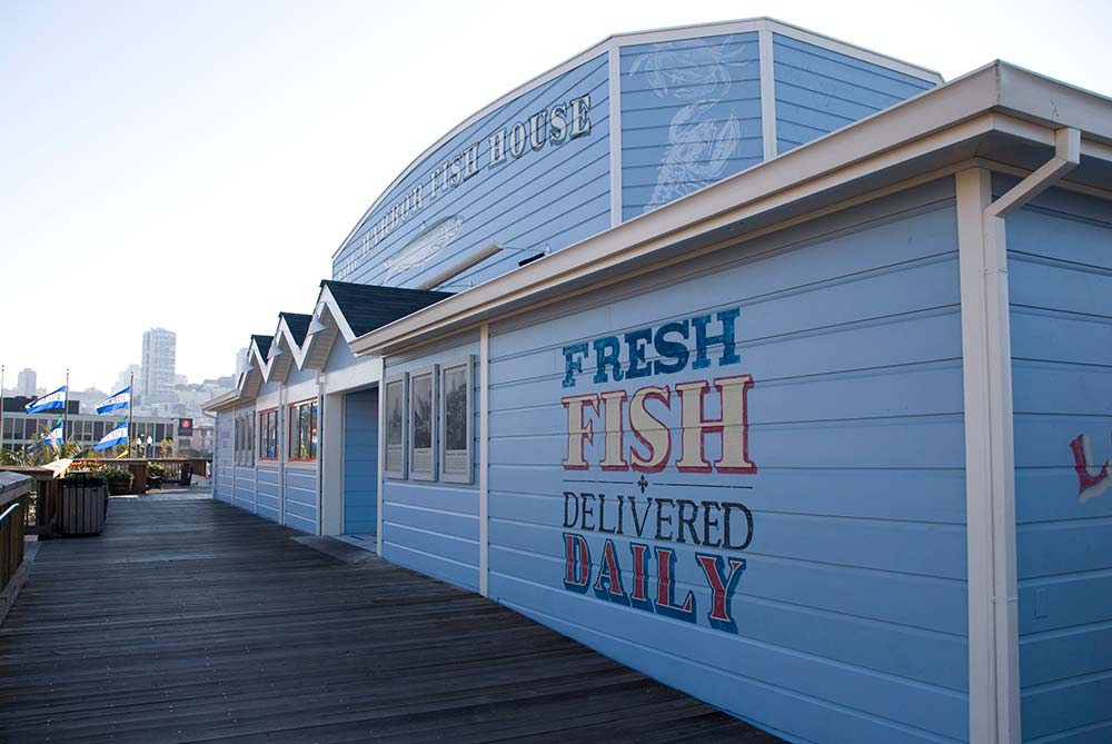 Up close photo of the front of Fog Harbor Fish House