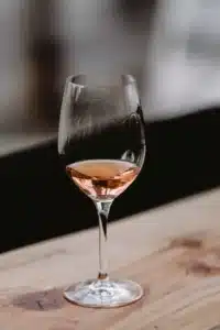 rose wine on a table