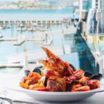 Seafood plate on a table