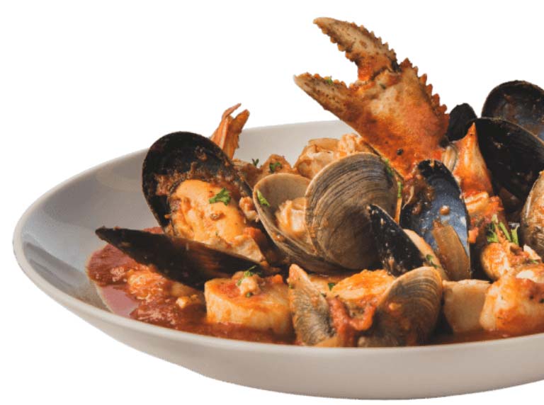 Cioppino from the house specialties menu in a bowl