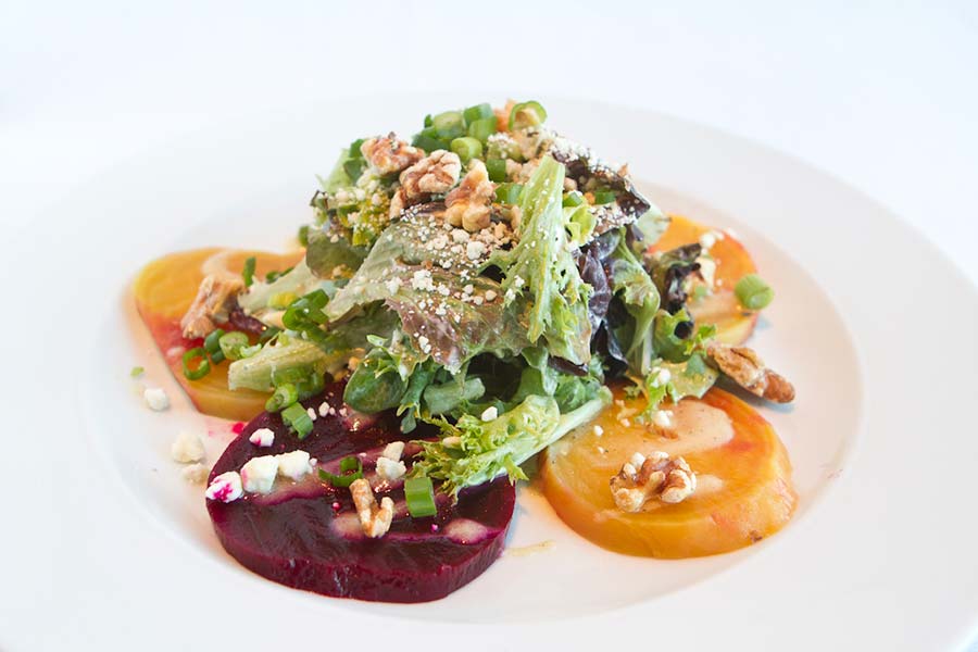 A salad with multiple toppings